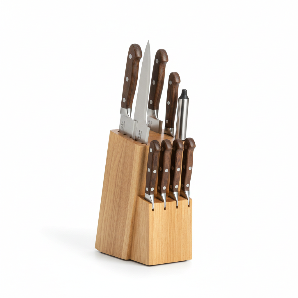 Kitchen Knife Set with Wooden Block