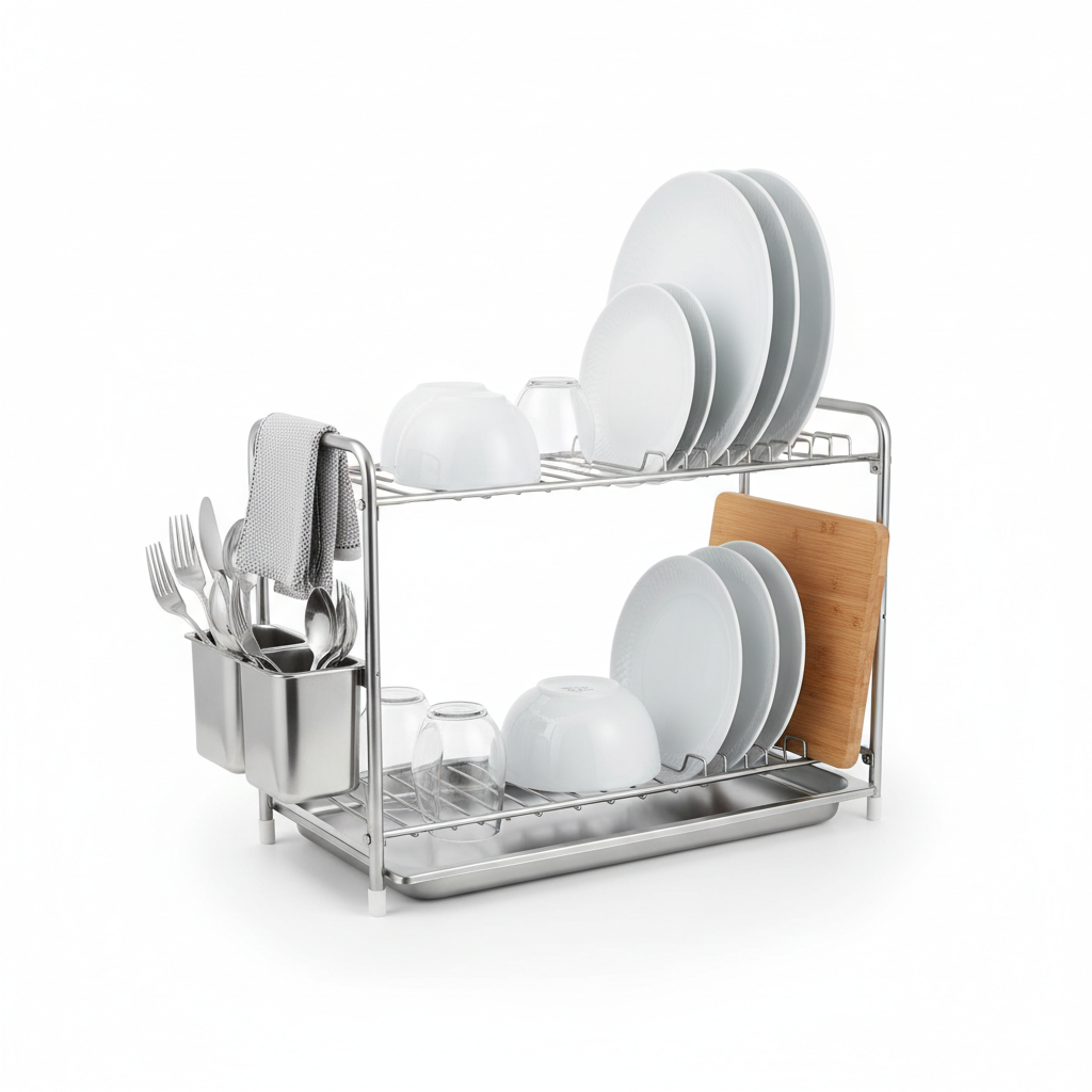 2-Tier Stainless Steel Dish Drying Rack