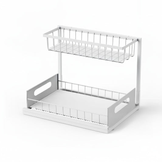 2-Tier Under-Sink Storage Shelf Rack