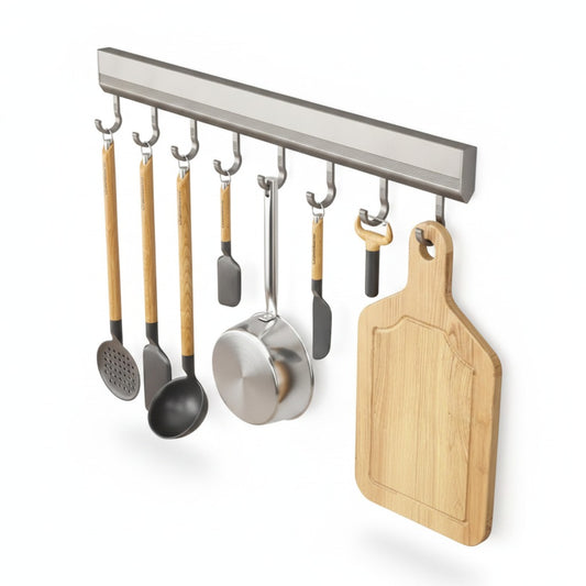 Wall-Mounted Utensil Hook Rail