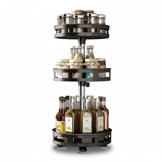 3-Tier Rotating Spice & Bottle Rack