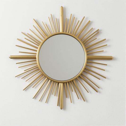 Round Sunburst Wall Mirror
