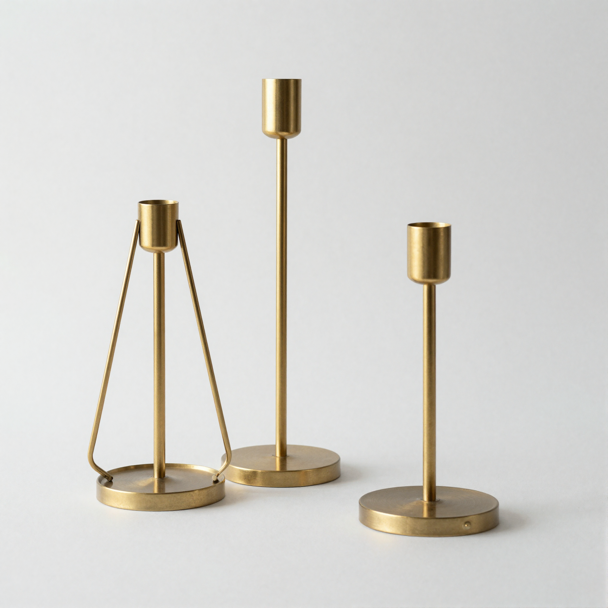 Geometric Brass Candle Holder