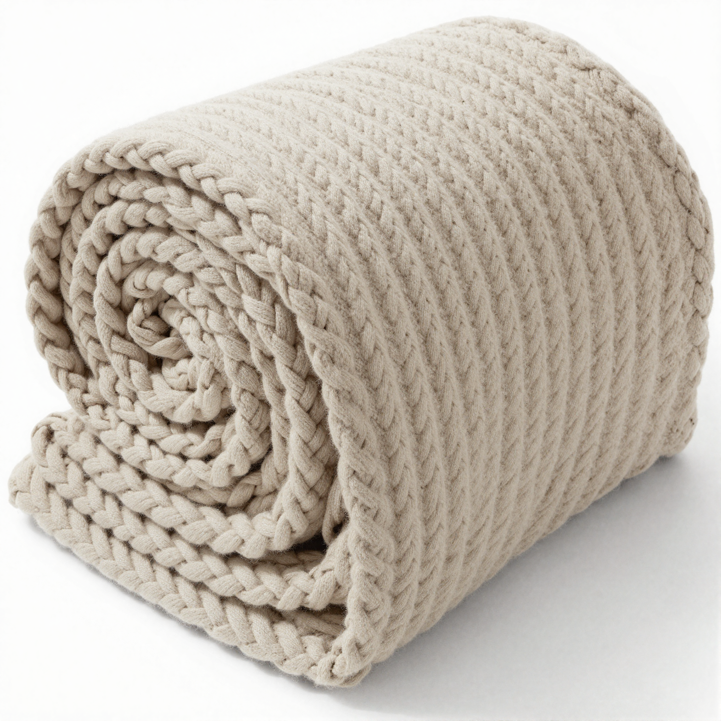 Chunky Knit Throw Blanket oatmeal